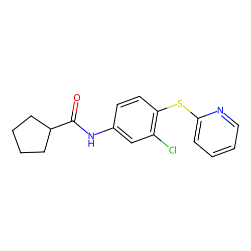 N-(3-chloro-4-pyridin-2-ylsulfanylphenyl)cyclopentanecarboxamide structure
