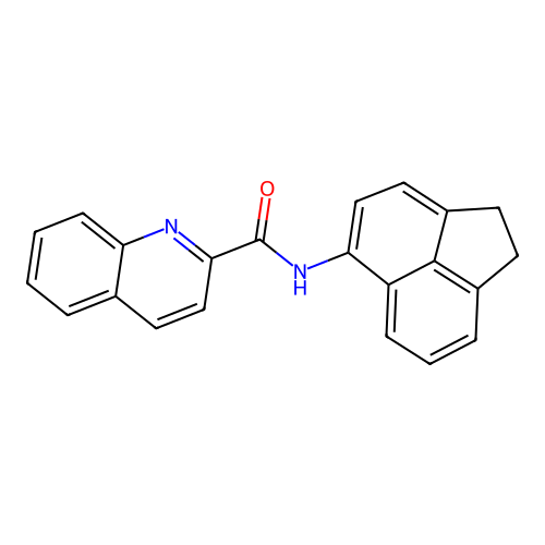 N-(1,2-dihydroacenaphthylen-5-yl)quinoline-2-carboxamide structure