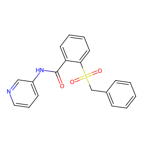 2-benzylsulfonyl-N-pyridin-3-ylbenzamide structure