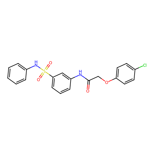2-(4-chlorophenoxy)-N-[3-(phenylsulfamoyl)phenyl]acetamide structure