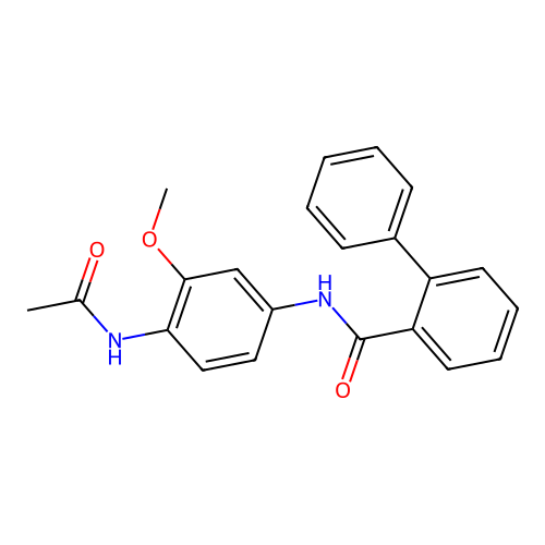 N-(4-acetamido-3-methoxyphenyl)-2-phenylbenzamide structure