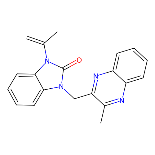 1-[(3-Methylquinoxalin-2-yl)methyl]-3-prop-1-en-2-ylbenzimidazol-2-one structure