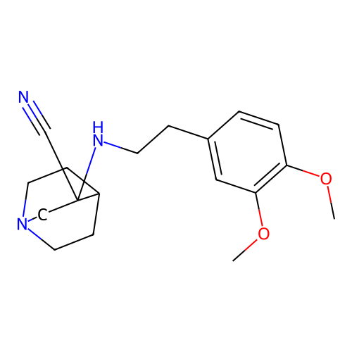 3-[2-(3,4-Dimethoxyphenyl)ethylamino]-1-azabicyclo[2.2.2]octane-3-carbonitrile structure