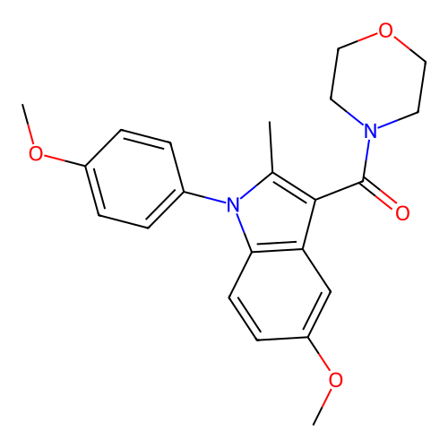 [5-Methoxy-1-(4-methoxyphenyl)-2-methylindol-3-yl]-morpholin-4-ylmethanone structure
