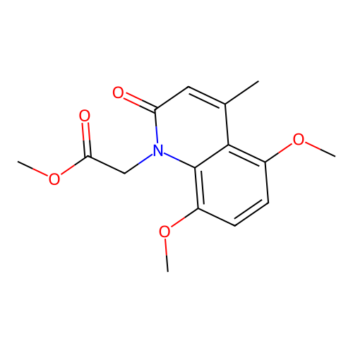methyl (5,8-dimethoxy-4-methyl-2-oxoquinolin-1(2H)-yl)acetate structure