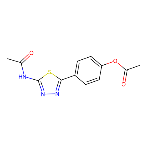 N-(5-(4-(Acetyloxy)phenyl)-1,3,4-thiadiazol-2-yl)acetamide structure