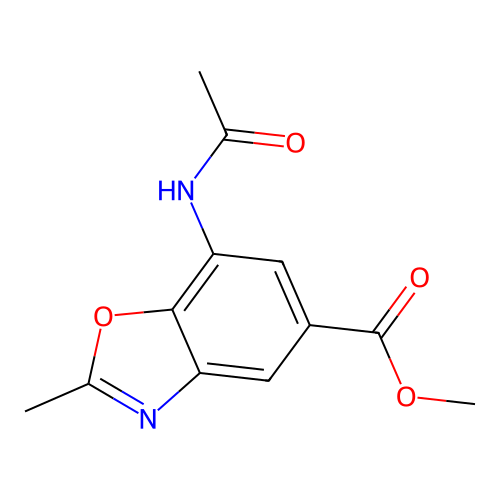 Methyl 7-acetamido-2-methyl-1,3-benzoxazole-5-carboxylate structure