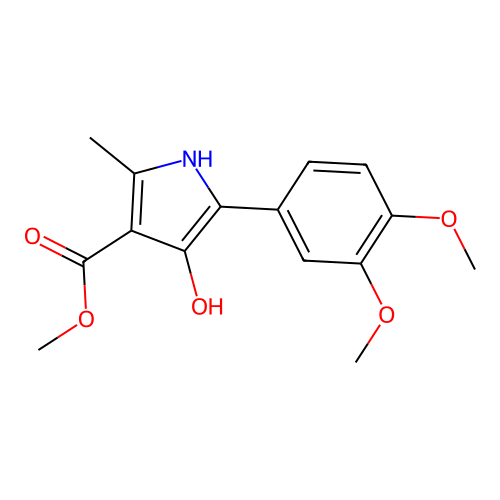 methyl 5-(3,4-dimethoxyphenyl)-4-hydroxy-2-methyl-1H-pyrrole-3-carboxylate structure