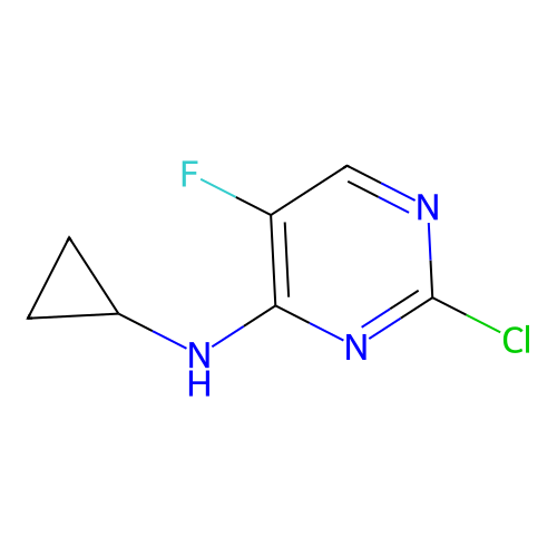 2-chloro-N-cyclopropyl-5-fluoropyrimidin-4-amine structure