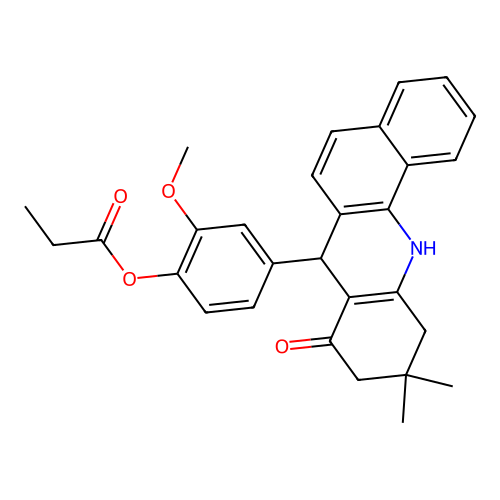 7,10,11,12-Tetrahydro-7-[3-methoxy-4-(1-oxopropoxy)phenyl]-10,10-dimethyl-Benz[c]acridin-8(9H)-one structure