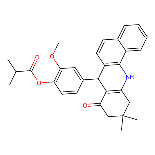 7,10,11,12-Tetrahydro-7-[3-methoxy-4-(1-oxoisobutoxy)phenyl]-10,10-dimethyl-Benz[c]acridin-8(9H)-one structure