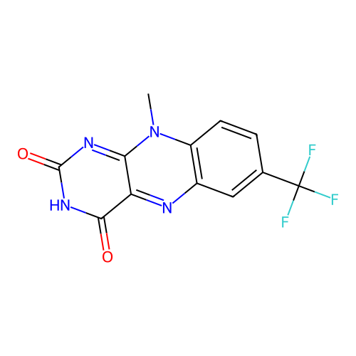 10-methyl-7-(trifluoromethyl)benzo[g]pteridine-2,4(3H,10H)-dione structure