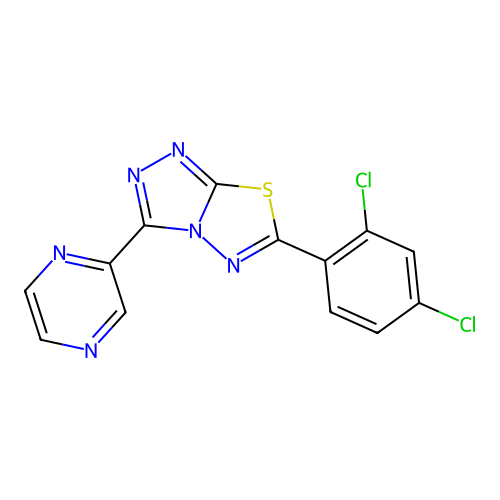 6-(2,4-Dichlorophenyl)-3-(pyrazin-2-yl)[1,2,4]triazolo[3,4-b][1,3,4]thiadiazole structure