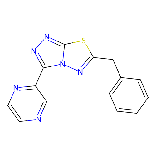 6-Benzyl-3-pyrazin-2-yl-[1,2,4]triazolo[3,4-b][1,3,4]thiadiazole structure