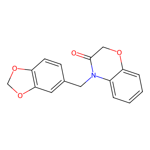 4-(1,3-Benzodioxol-5-ylmethyl)-1,4-benzoxazin-3-one structure