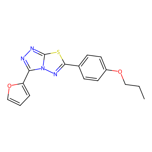 3-(Furan-2-yl)-6-(4-propoxyphenyl)-[1,2,4]triazolo[3,4-b][1,3,4]thiadiazole structure