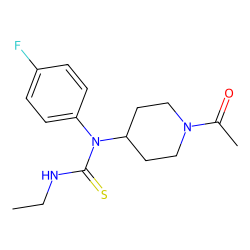 1-(1-Acetylpiperidin-4-yl)-3-ethyl-1-(4-fluorophenyl)thiourea structure