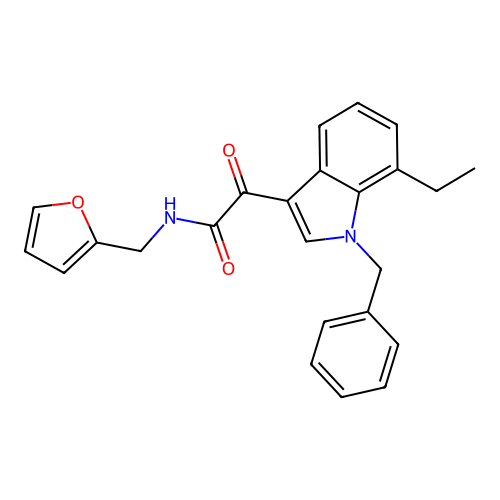 2-(1-benzyl-7-ethylindol-3-yl)-N-(furan-2-ylmethyl)-2-oxoacetamide structure