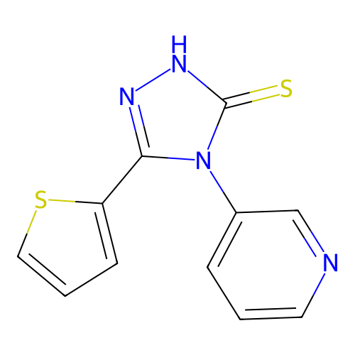 4-(pyridin-3-yl)-5-(thiophen-2-yl)-4H-1,2,4-triazole-3-thiol structure