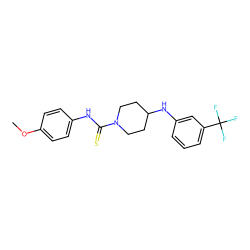 N-(4-methoxyphenyl)-4-[3-(trifluoromethyl)anilino]piperidine-1-carbothioamide structure