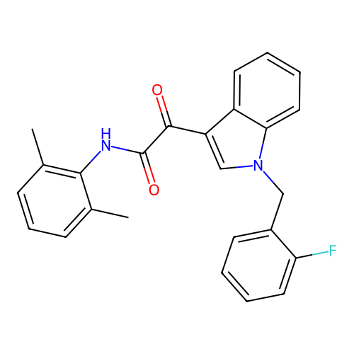 N-(2,6-dimethylphenyl)-2-[1-(2-fluorobenzyl)-1H-indol-3-yl]-2-oxoacetamide structure