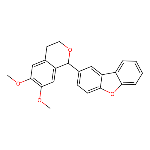 2-(6,7-dimethoxy-3,4-dihydro-1H-isochromen-1-yl)dibenzofuran structure