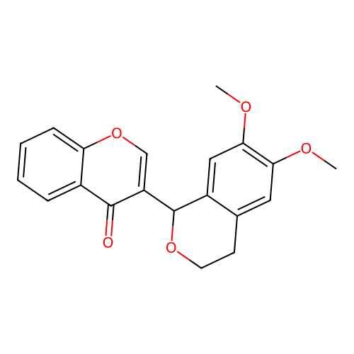 3-(6,7-dimethoxy-3,4-dihydro-1H-isochromen-1-yl)-4H-chromen-4-one structure