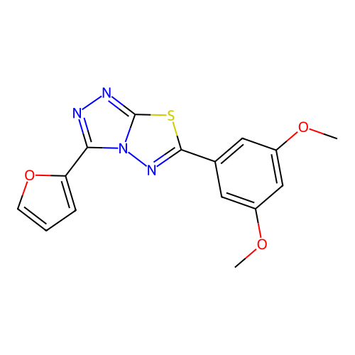 6-(3,5-Dimethoxyphenyl)-3-(furan-2-yl)-[1,2,4]triazolo[3,4-b][1,3,4]thiadiazole structure
