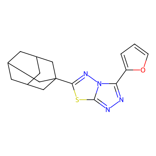 6-(1-Adamantyl)-3-(2-furyl)[1,2,4]triazolo[3,4-b][1,3,4]thiadiazole structure