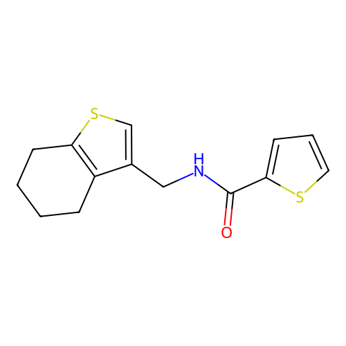 N-(4,5,6,7-tetrahydro-1-benzothiophen-3-ylmethyl)thiophene-2-carboxamide structure