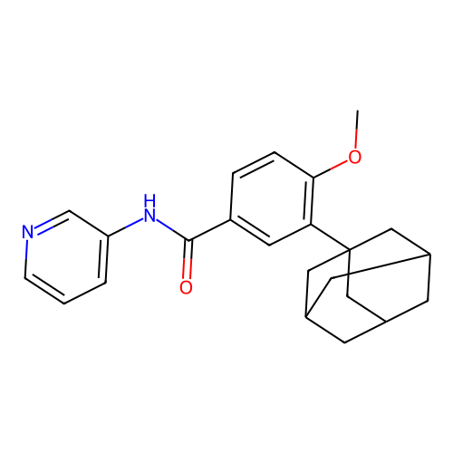 3-(1-adamantyl)-4-methoxy-N-pyridin-3-ylbenzamide structure