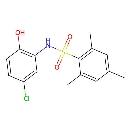 N-(5-chloro-2-hydroxyphenyl)-2,4,6-trimethylbenzenesulfonamide structure