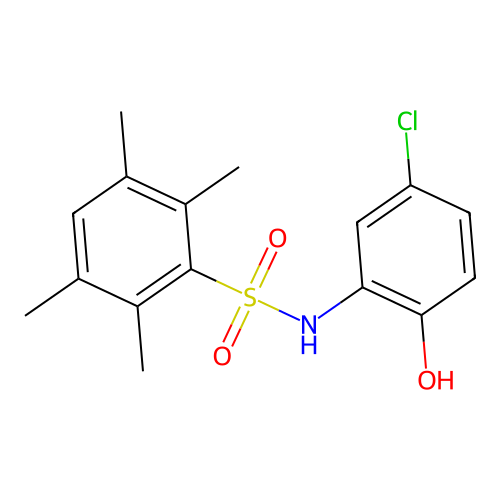 N-(5-chloro-2-hydroxyphenyl)-2,3,5,6-tetramethylbenzenesulfonamide structure