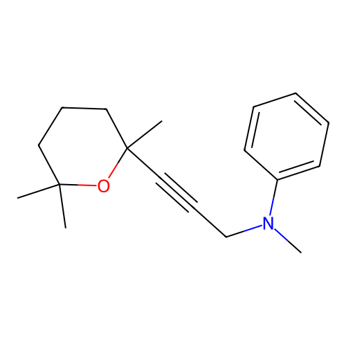 N-methyl-N-(3-(2,6,6-trimethyltetrahydro-2H-pyran-2-yl)prop-2-yn-1-yl)aniline structure