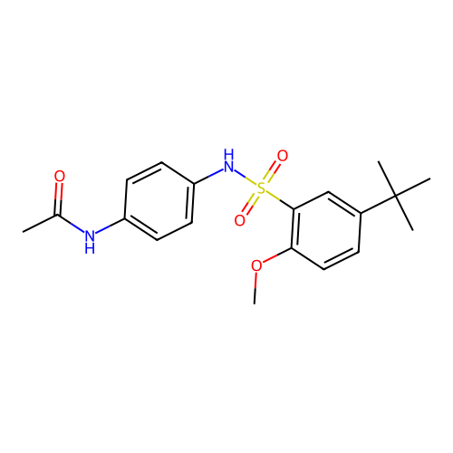N-(4-{[(5-tert-butyl-2-methoxyphenyl)sulfonyl]amino}phenyl)acetamide structure
