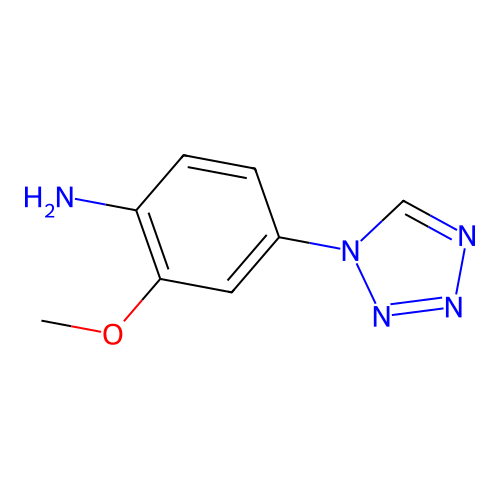 2-methoxy-4-(1H-tetrazol-1-yl)aniline structure