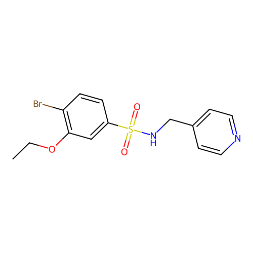 4-bromo-3-ethoxy-N-(pyridin-4-ylmethyl)benzenesulfonamide structure