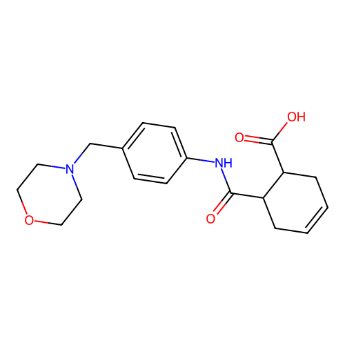 6-[[4-(Morpholin-4-ylmethyl)phenyl]carbamoyl]cyclohex-3-ene-1-carboxylic acid structure