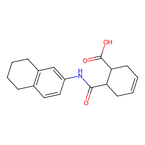 6-(5,6,7,8-Tetrahydronaphthalen-2-ylcarbamoyl)cyclohex-3-ene-1-carboxylic acid structure
