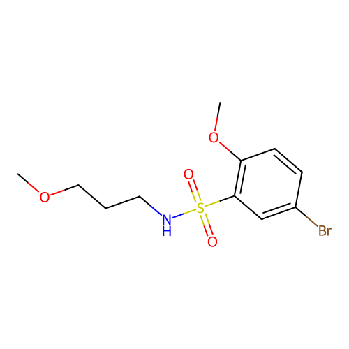 5-bromo-2-methoxy-N-(3-methoxypropyl)benzenesulfonamide structure