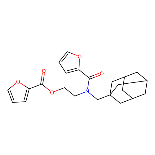 2-[(1-Adamantylmethyl)(2-furoyl)amino]ethyl 2-furoate structure