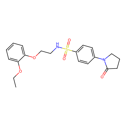 N-[2-(2-ethoxyphenoxy)ethyl]-4-(2-oxopyrrolidin-1-yl)benzenesulfonamide structure
