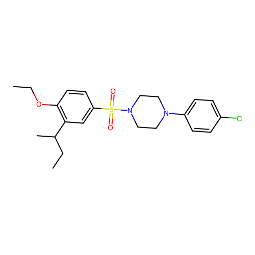 1-{[3-(Sec-butyl)-4-ethoxyphenyl]sulfonyl}-4-(4-chlorophenyl)piperazine structure