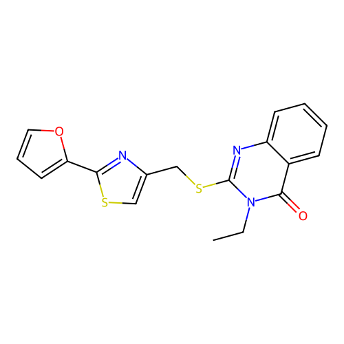 3-Ethyl-2-[[2-(furan-2-yl)-1,3-thiazol-4-yl]methylsulfanyl]quinazolin-4-one structure