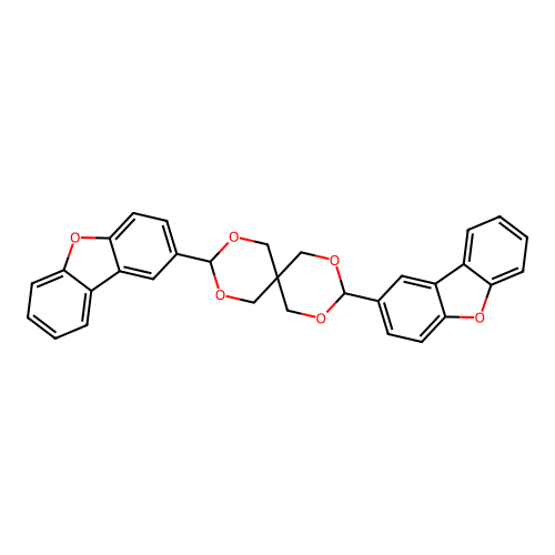 2-(3-Dibenzofuran-2-yl-2,4,8,10-tetraoxaspiro[5.5]undecan-9-yl)dibenzofuran structure