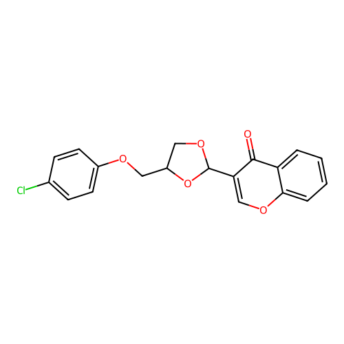 3-{4-[(4-chlorophenoxy)methyl]-1,3-dioxolan-2-yl}-4H-chromen-4-one structure