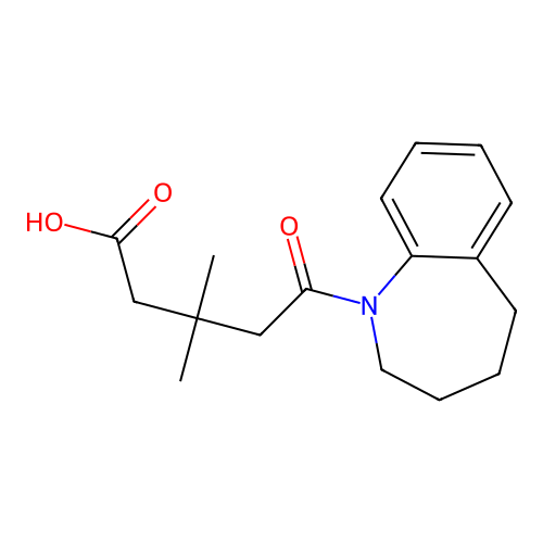 3,3-dimethyl-5-oxo-5-(2,3,4,5-tetrahydro-1H-1-benzazepin-1-yl)pentanoic acid structure
