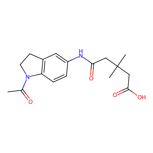 5-[(1-Acetyl-2,3-dihydroindol-5-yl)amino]-3,3-dimethyl-5-oxopentanoic acid structure