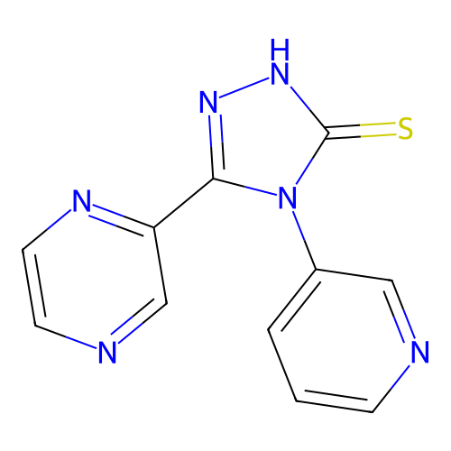 5-(pyrazin-2-yl)-4-(pyridin-3-yl)-4H-1,2,4-triazole-3-thiol structure