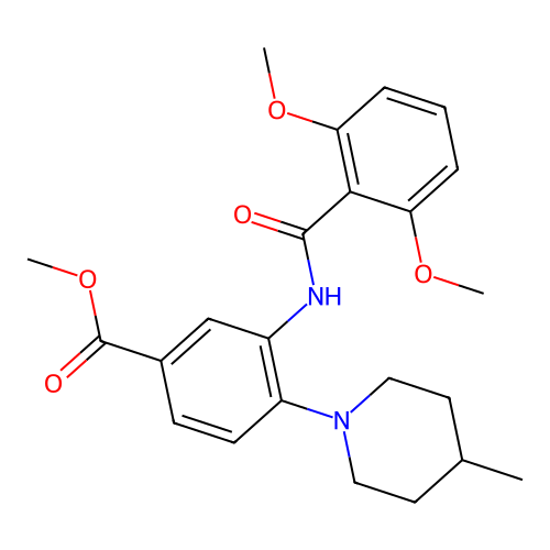 Methyl 3-[(2,6-dimethoxybenzoyl)amino]-4-(4-methylpiperidin-1-yl)benzoate structure